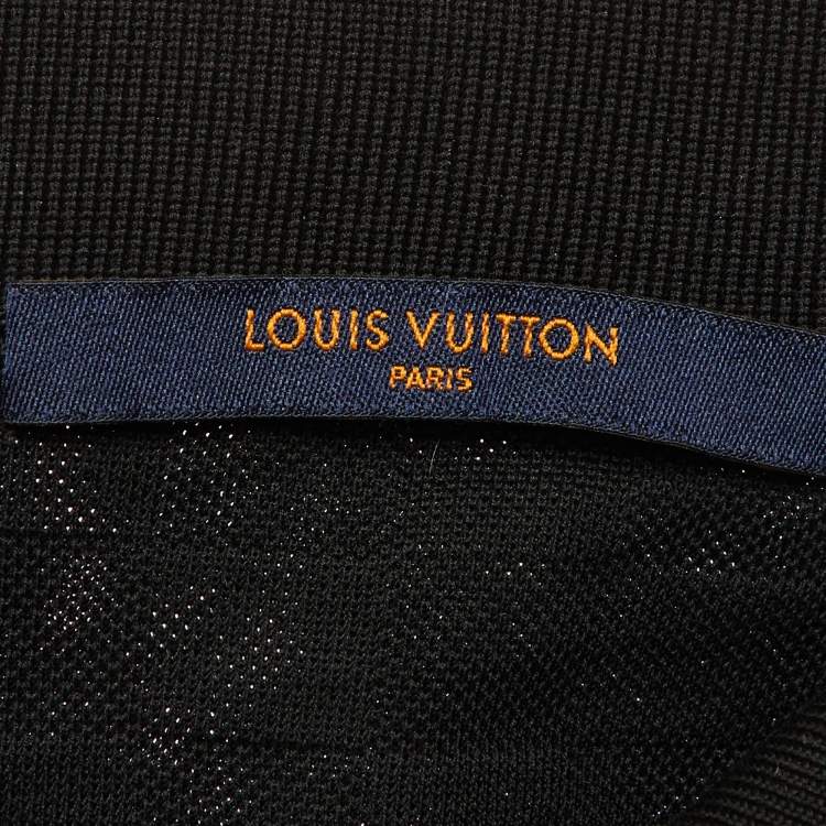 Pre Owned Louis Vuitton Black Damier Cotton Pique Polo T-Shirt L