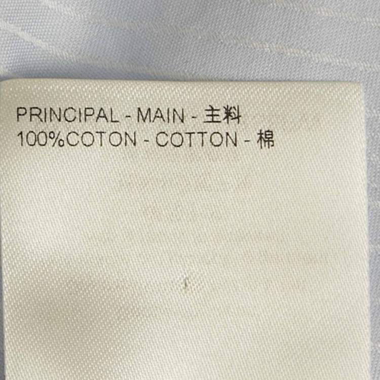 Pre Owned Louis Vuitton Blue Striped Cotton Long Sleeve Shirt L