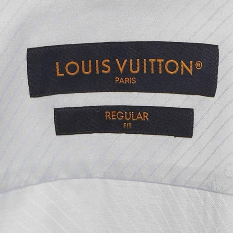 Pre Owned Louis Vuitton Blue Striped Cotton Long Sleeve Shirt L