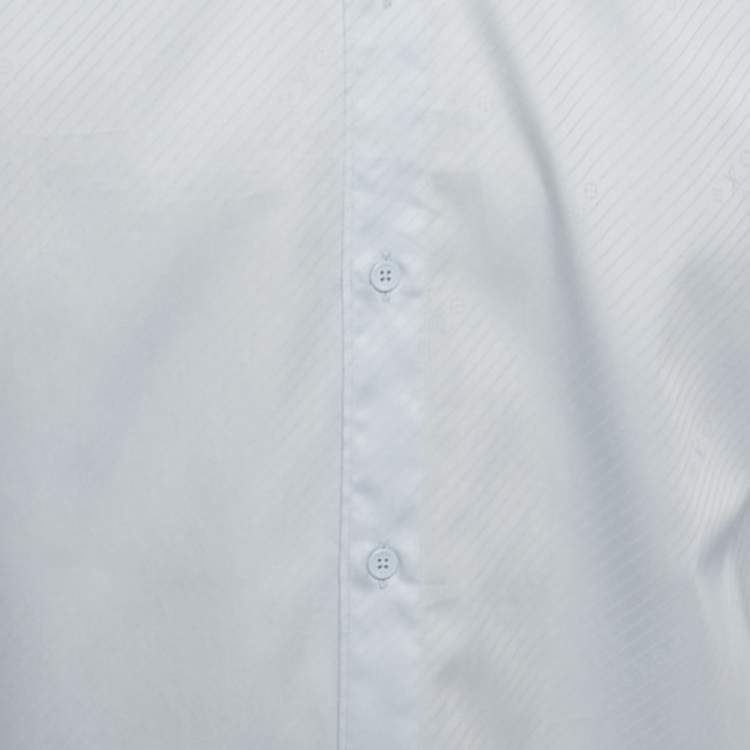 Pre Owned Louis Vuitton Blue Striped Cotton Long Sleeve Shirt L