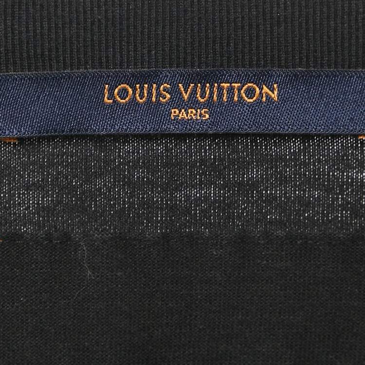 Pre Owned Louis Vuitton Black Spray Painted Jersey T-Shirt M