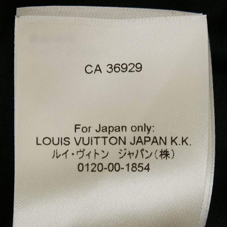 Pre Owned Louis Vuitton Black Logo Print Jersey Crewneck T-Shirt M
