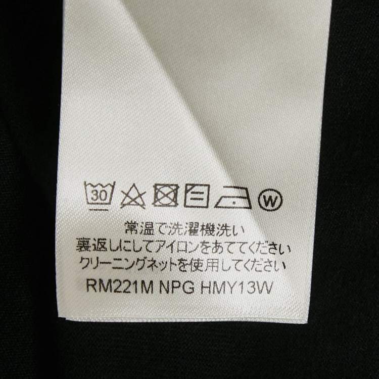 Pre Owned Louis Vuitton Black Logo Print Jersey Crewneck T-Shirt M