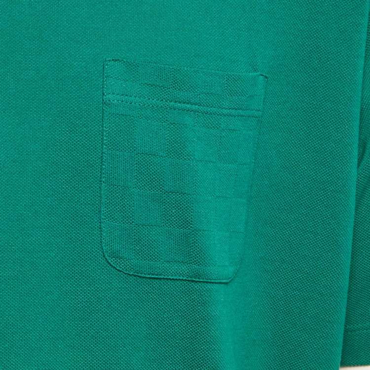 Pre Owned Louis Vuitton Green Damier Cotton Crewneck T-Shirt XL