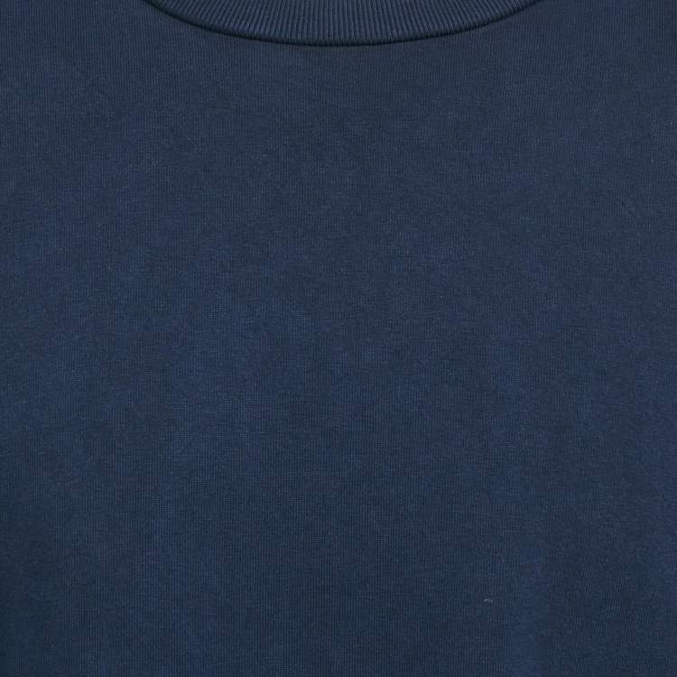 Pre Owned Louis Vuitton Blue Cotton Jersey Crewneck T-Shirt XL