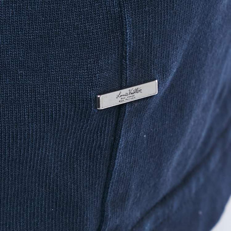 Pre Owned Louis Vuitton Blue Cotton Jersey Crewneck T-Shirt XL