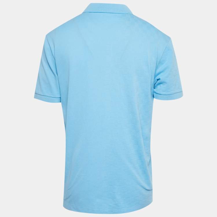 Pre Owned Louis Vuitton Blue Damier Pique Polo T-Shirt XL