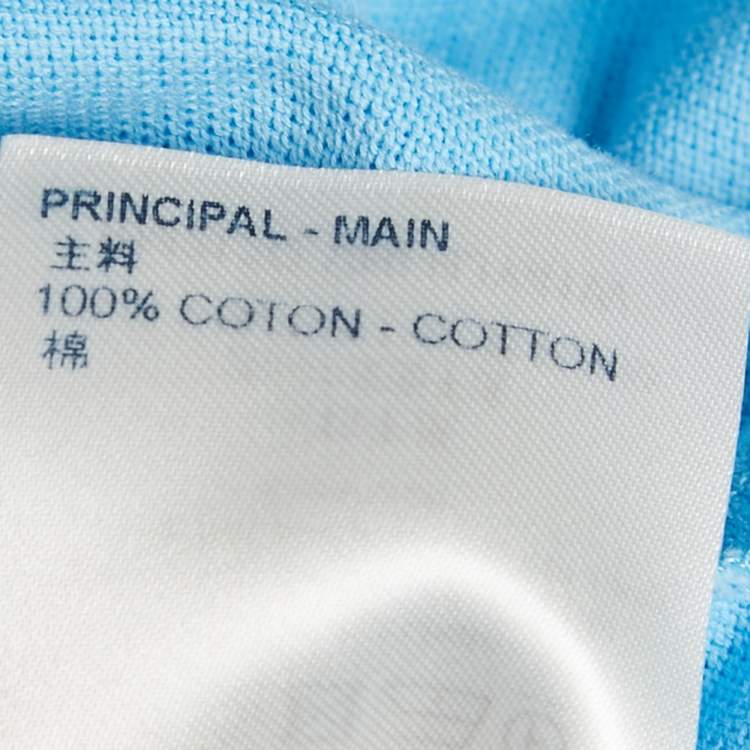 Pre Owned Louis Vuitton Blue Damier Pique Polo T-Shirt XL