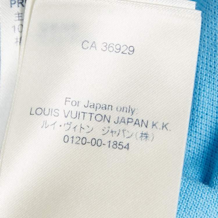 Pre Owned Louis Vuitton Blue Damier Pique Polo T-Shirt XL