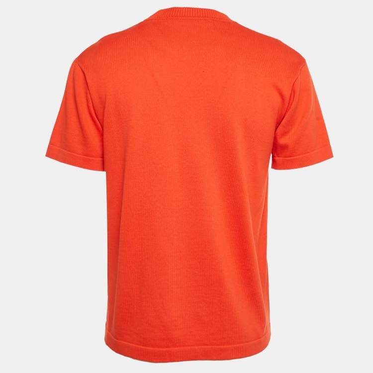 Pre Owned تي شيرت لويس فويتون قطن مطرز بشعار على دبوس أزرق مقاس متوسط (ميديوم)