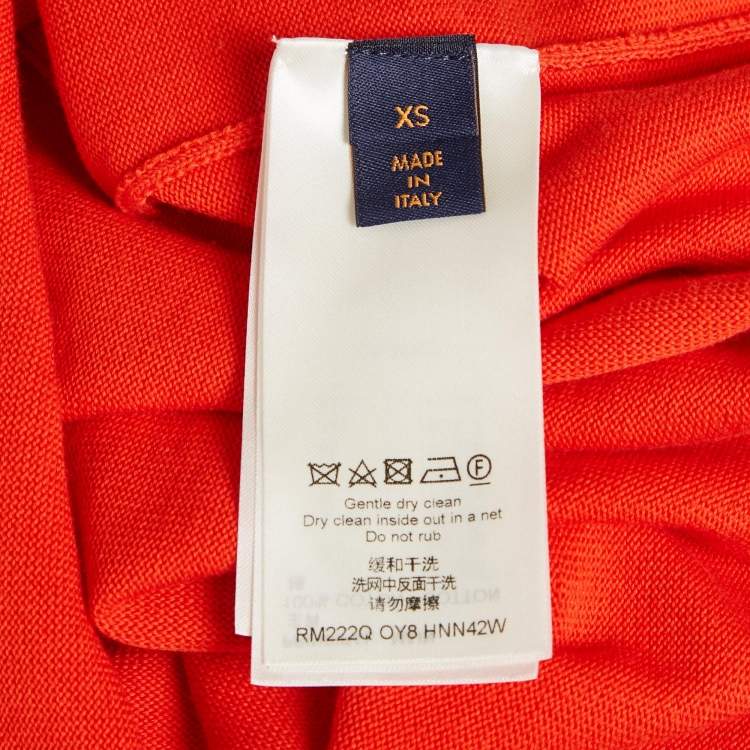 Pre Owned تي شيرت لويس فويتون قطن مطرز بشعار على دبوس أزرق مقاس متوسط (ميديوم)