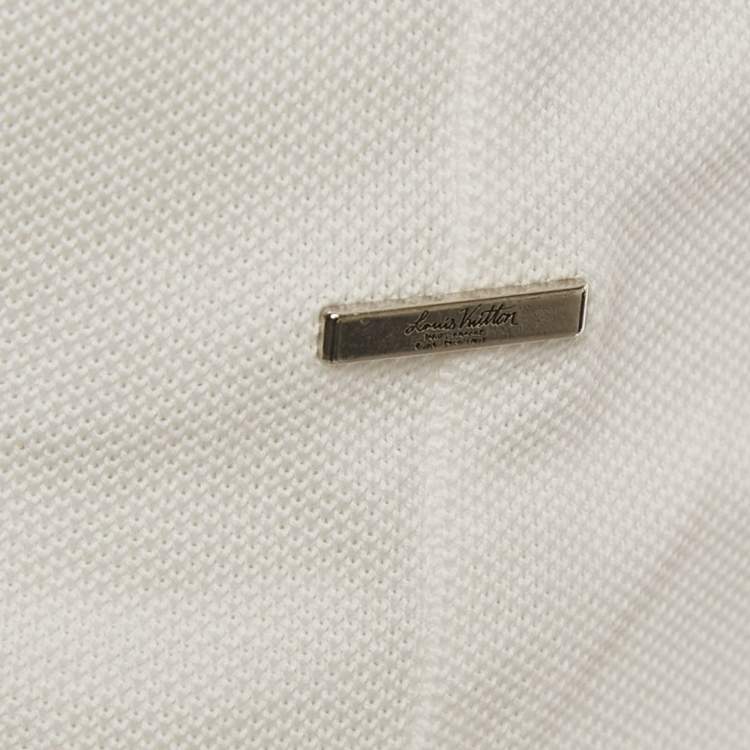 Pre Owned Louis Vuitton White Damier Jersey Crewneck T-Shirt M