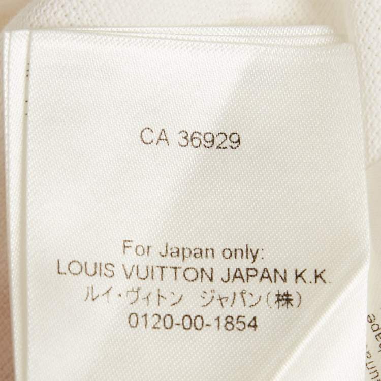 Pre Owned Louis Vuitton White Damier Jersey Crewneck T-Shirt M