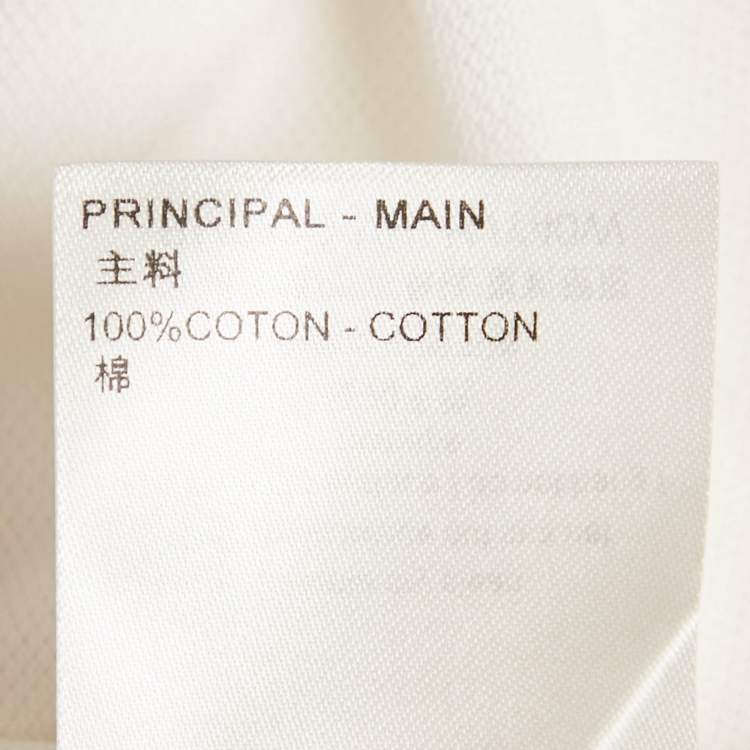 Pre Owned Louis Vuitton White Damier Jersey Crewneck T-Shirt M