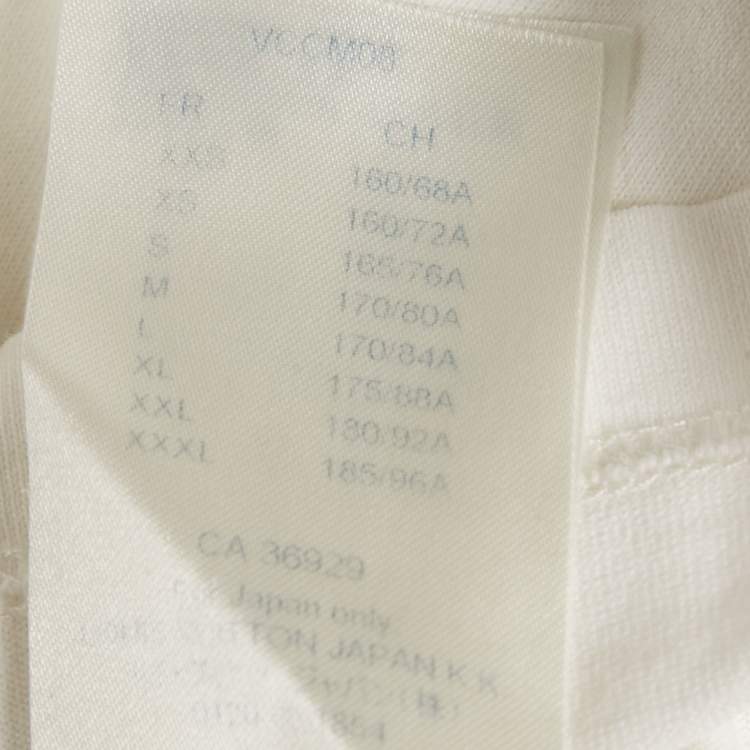 Pre Owned تــي شــــيــرت لوي فيتون أبيض سلسلة رقبة إنتارسيا جيرسي برقبة دائرية مقاس متوسط