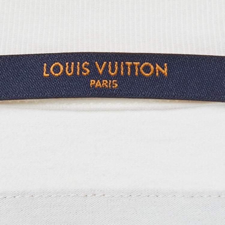 Pre Owned Louis Vuitton White Printed Jersey Amen Break T-Shirt M