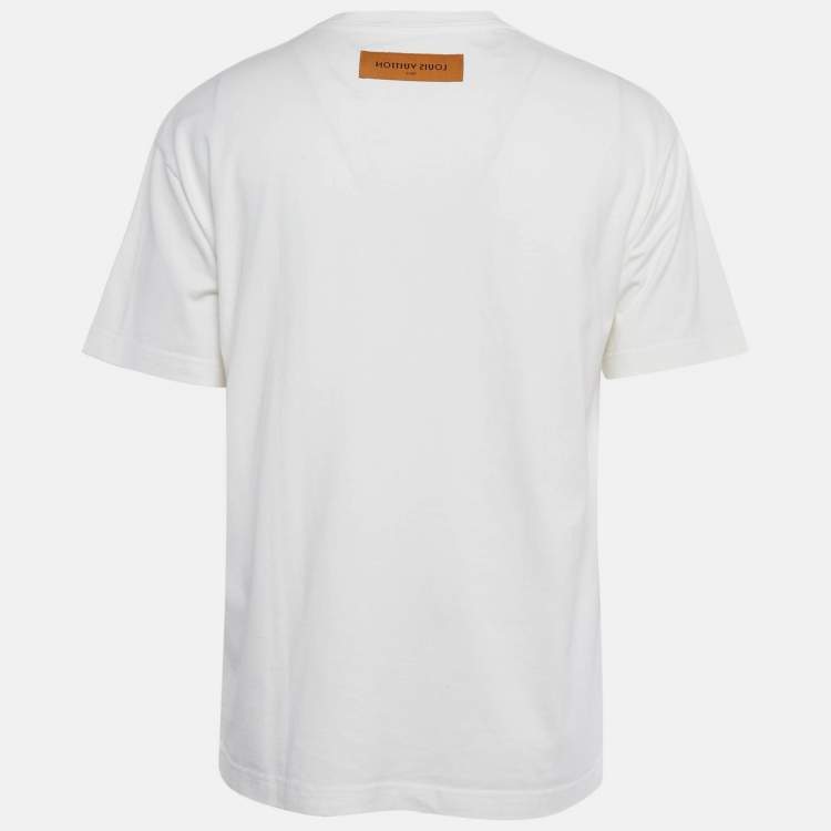 Pre Owned Louis Vuitton White Printed Jersey Amen Break T-Shirt M
