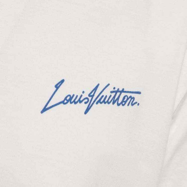 Pre Owned Louis Vuitton x Yayoi Kusama White Pumpkin Print Jersey T-Shirt M