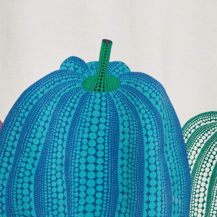 Pre Owned Louis Vuitton x Yayoi Kusama White Pumpkin Print Jersey T-Shirt M