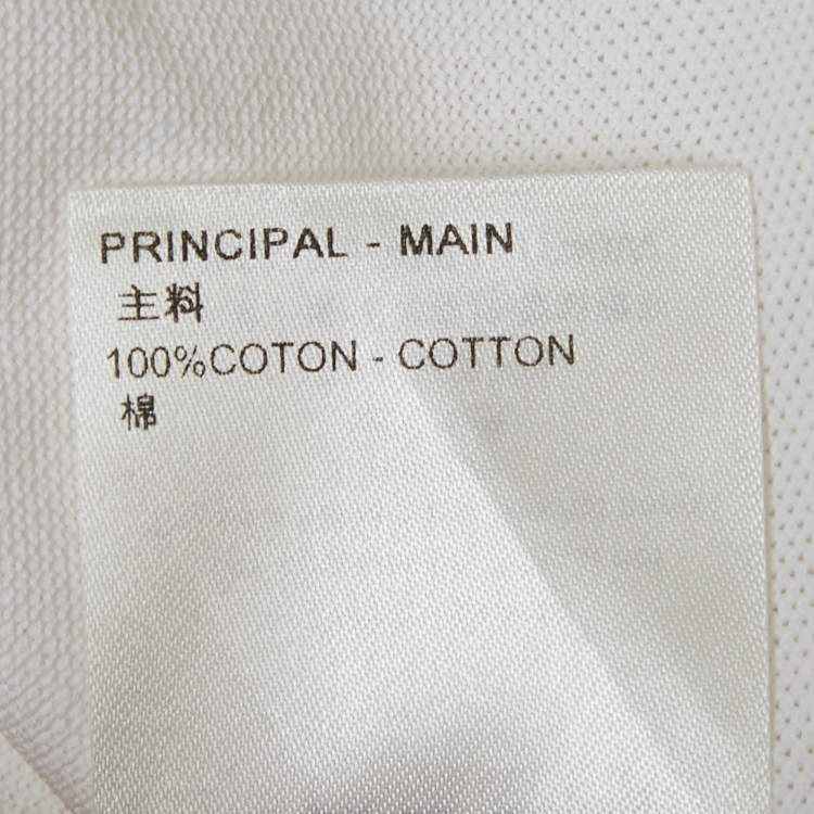 Pre Owned Louis Vuitton White Damier Jersey Crewneck T-Shirt S
