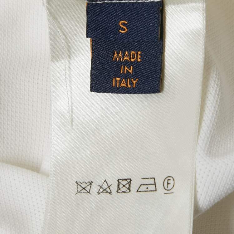 Pre Owned Louis Vuitton White Damier Jersey Crewneck T-Shirt S