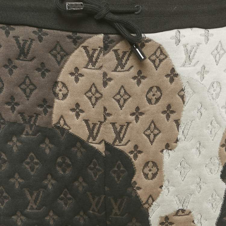 Pre Owned Louis Vuitton Grey Monogram Embossed Cotton Shorts L