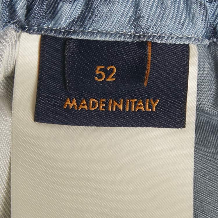 Pre Owned Louis Vuitton Blue Monogram Print Silk Shorts XL