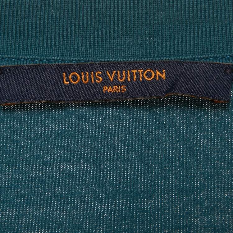 Pre Owned Louis Vuitton Blue Monogram Print Gradient Cotton T-Shirt XL 