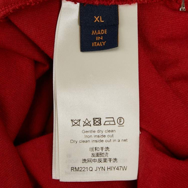 Pre Owned Louis Vuitton Red Cotton Crew Neck T-Shirt XL