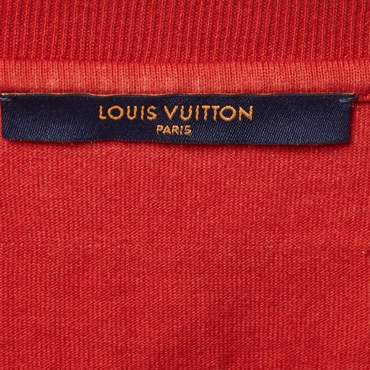 Pre Owned Louis Vuitton Red Cotton Crew Neck T-Shirt XL