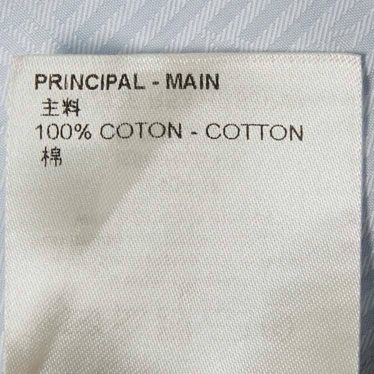 Pre Owned Louis Vuitton Blue Monogram Cotton Slim Fit Shirt XL
