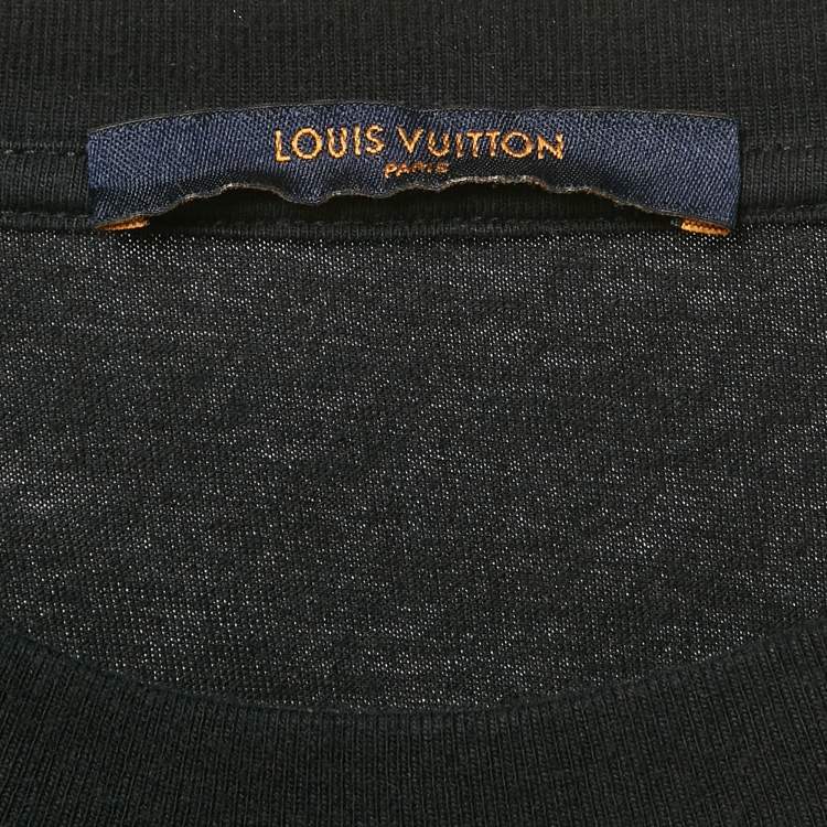 Pre Owned Louis Vuitton Black LV Print Jersey T-Shirt XL