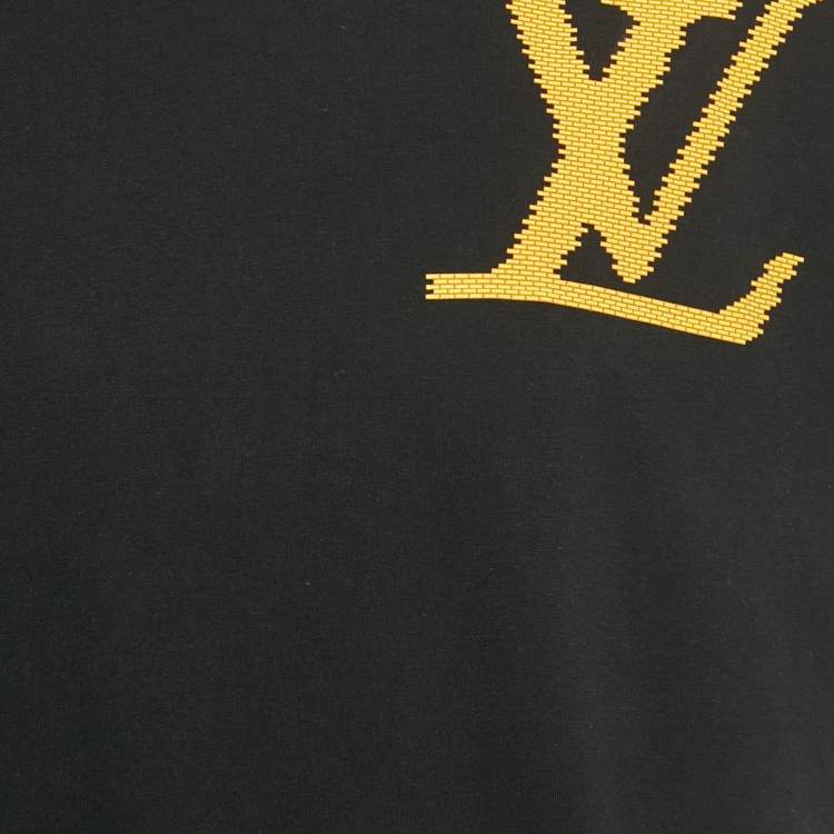 Pre Owned Louis Vuitton Black LV Print Jersey T-Shirt XL