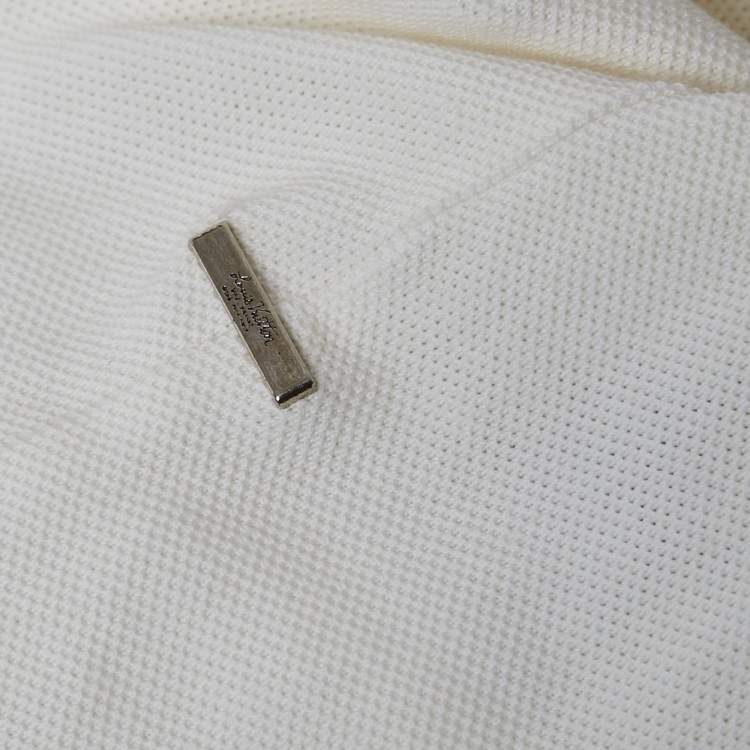 Pre Owned تي شيرت لوي فيتون دامير جيرسي أبيض برقبة مستديرة مقاس كبير جداً (إكسترا لارج)