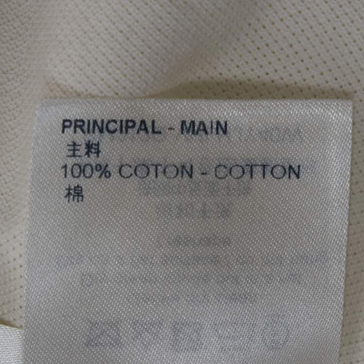 Pre Owned تي شيرت لوي فيتون دامير جيرسي أبيض برقبة مستديرة مقاس كبير جداً (إكسترا لارج)