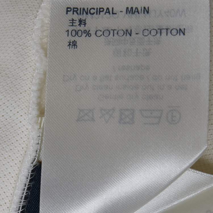 Pre Owned تي شيرت لوي فيتون دامير جيرسي أبيض برقبة مستديرة مقاس كبير جداً (إكسترا لارج)