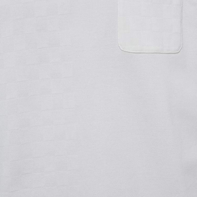 Pre Owned تي شيرت لوي فيتون دامير جيرسي أبيض برقبة مستديرة مقاس كبير جداً (إكسترا لارج)