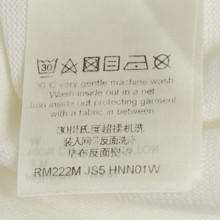 Pre Owned Louis Vuitton White Intarsia Cotton Knit Crewneck T-Shirt L