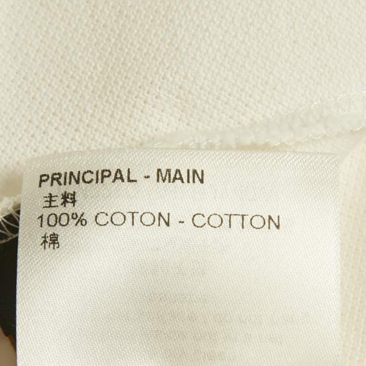 Pre Owned Louis Vuitton White Damier Jersey Crewneck T-Shirt XL