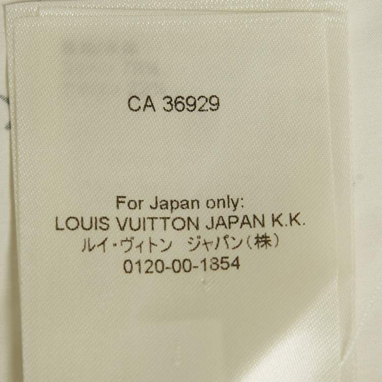 Pre Owned Louis Vuitton White Damier Cotton Long Sleeve Shirt XL