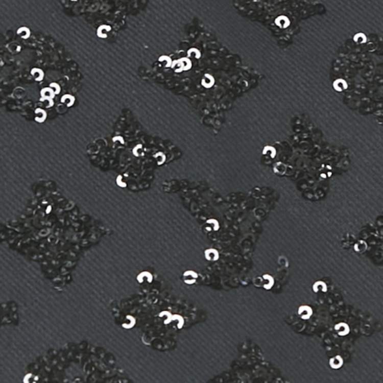 Pre Owned Louis Vuitton Black Sequin Monogram Cotton Fabric Mid-Layer M