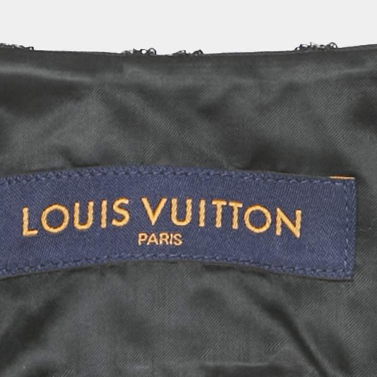 Pre Owned Louis Vuitton Black Sequin Monogram Cotton Fabric Mid-Layer M