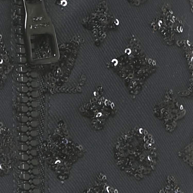 Pre Owned Louis Vuitton Black Sequin Monogram Cotton Fabric Mid-Layer M