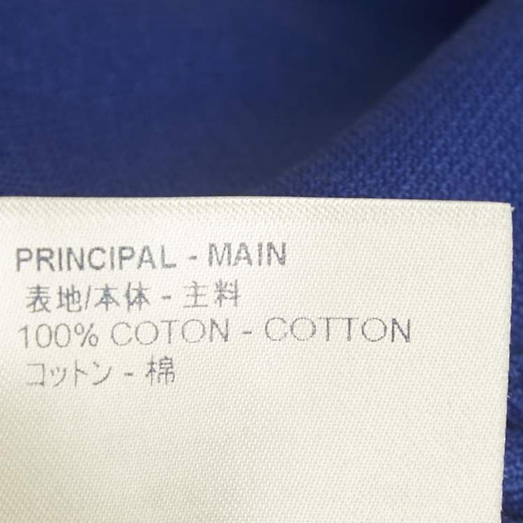 Pre Owned Louis Vuitton Blue Logo Embroidered Cotton Polo T-Shirt M