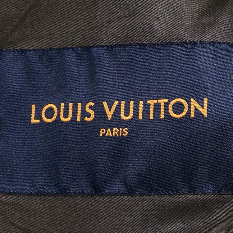 Pre Owned Louis Vuitton Brown Monogram Faux Leather Admiral Jacket L