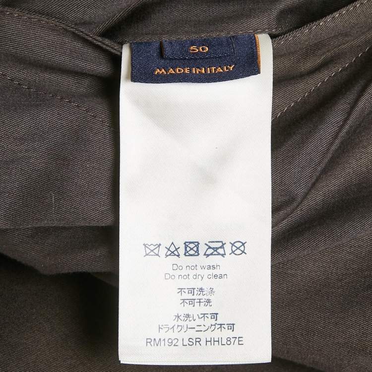 Pre Owned Louis Vuitton Brown Monogram Faux Leather Admiral Jacket L