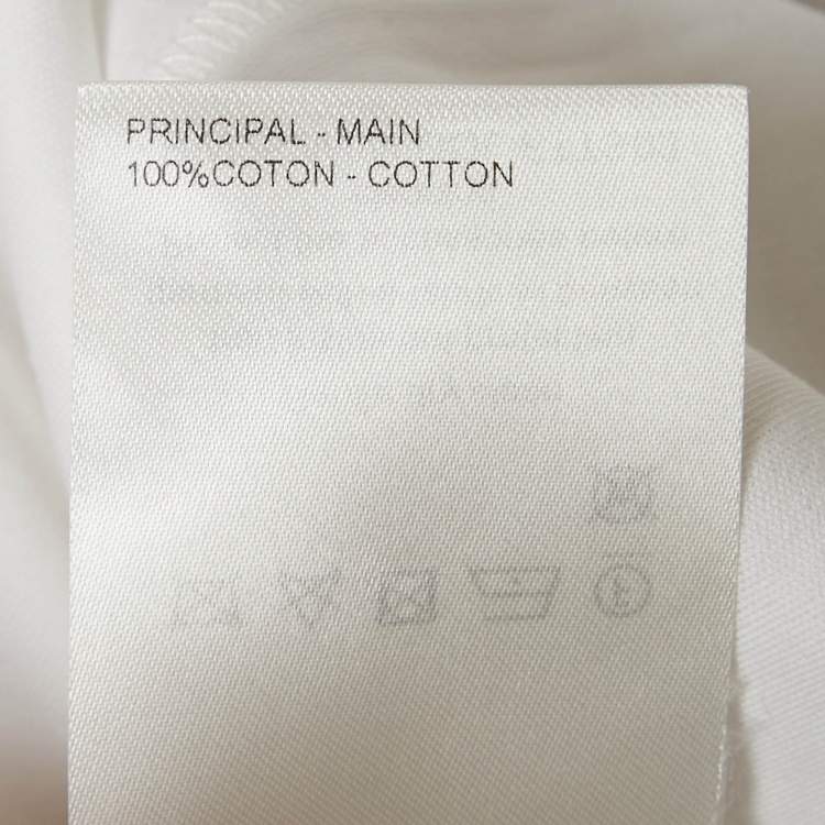 Pre Owned Louis Vuitton White Printed Jersey Crewneck T-Shirt L