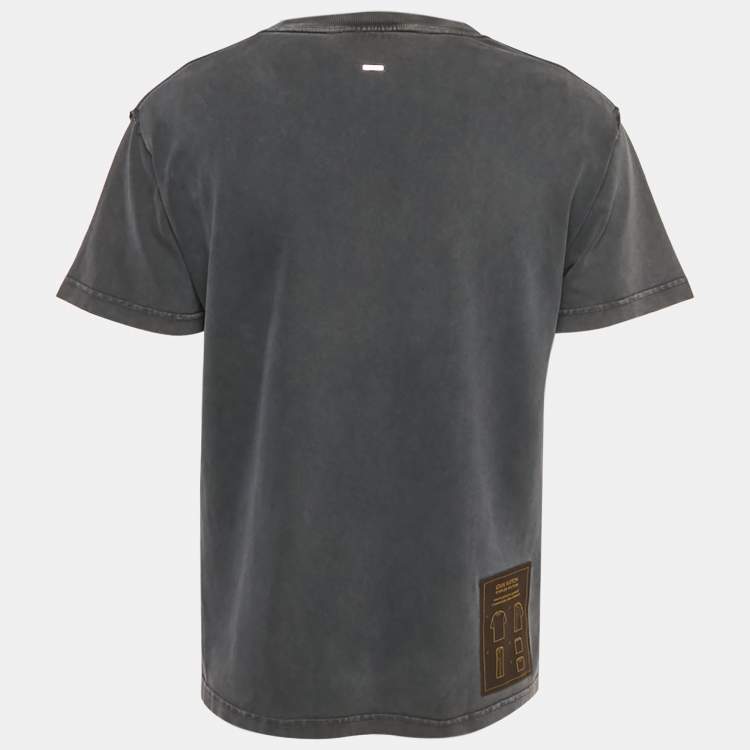 Pre Owned Louis Vuitton Staples Edition Dark Grey Cotton Inside Out Oversized T-Shirt S