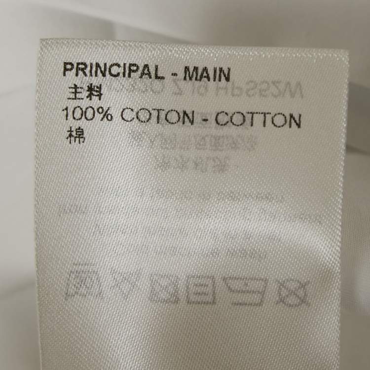 Pre Owned قميص لوي فيتون أكمام طويلة قطن طباعة متدرج أبيض كبير