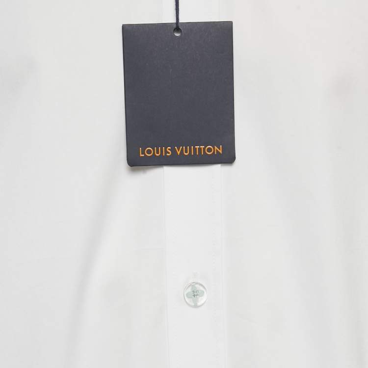 Pre Owned قميص لوي فيتون أكمام طويلة قطن طباعة متدرج أبيض كبير